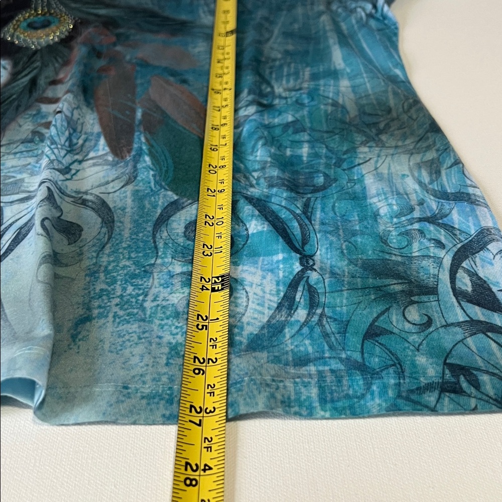 Closet Full Embellished Peacock Blue Tunic Top - Large - Picture 4 of 8